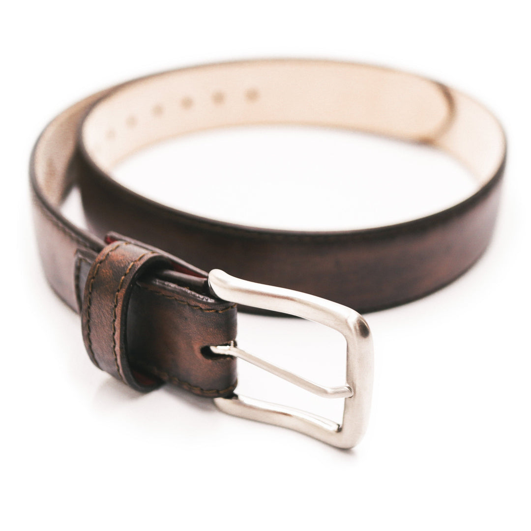 Handcrafted Cowhide Belt Brushed Brown 32