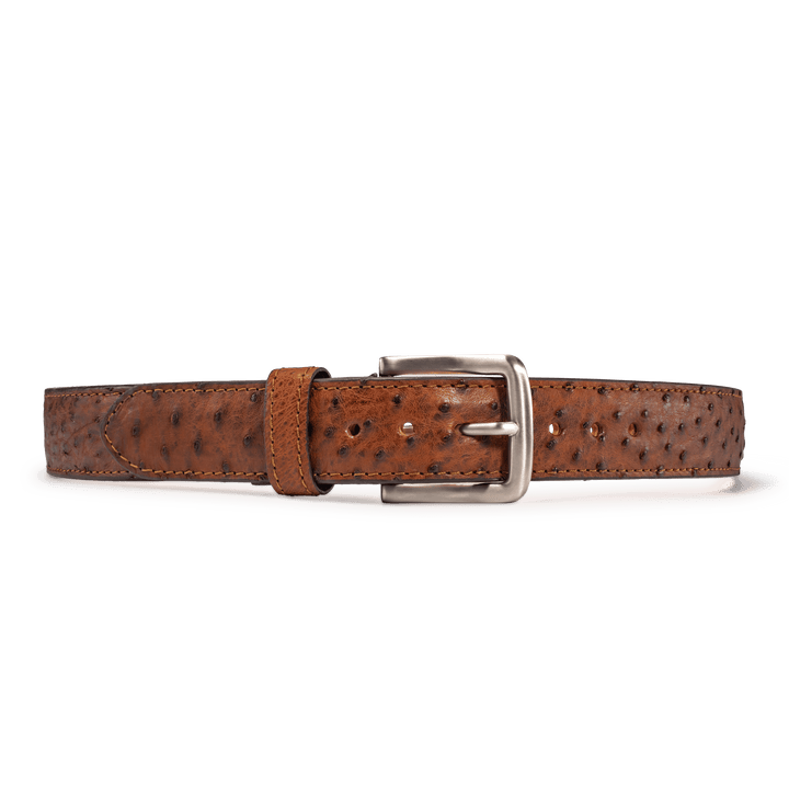 Handcrafted Ostrich Belt Black Ostrich / 44