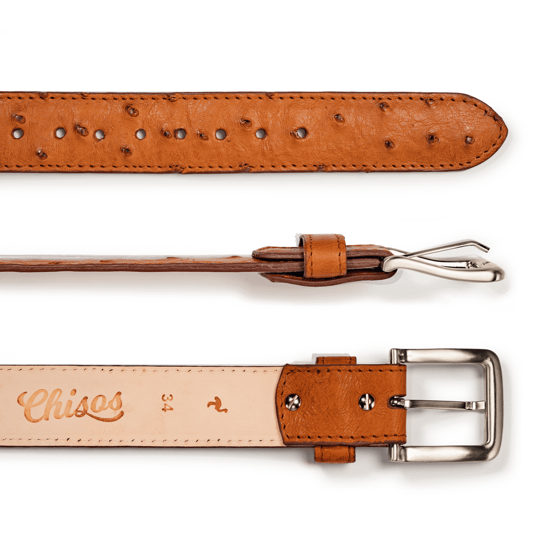 Handmade Ostrich Belt - size 38 Handcrafted Ostrich Belt – Chisos main image 3