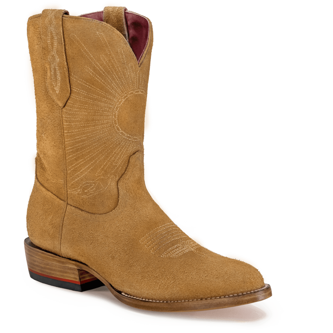 Curved toe cowboy boots sales
