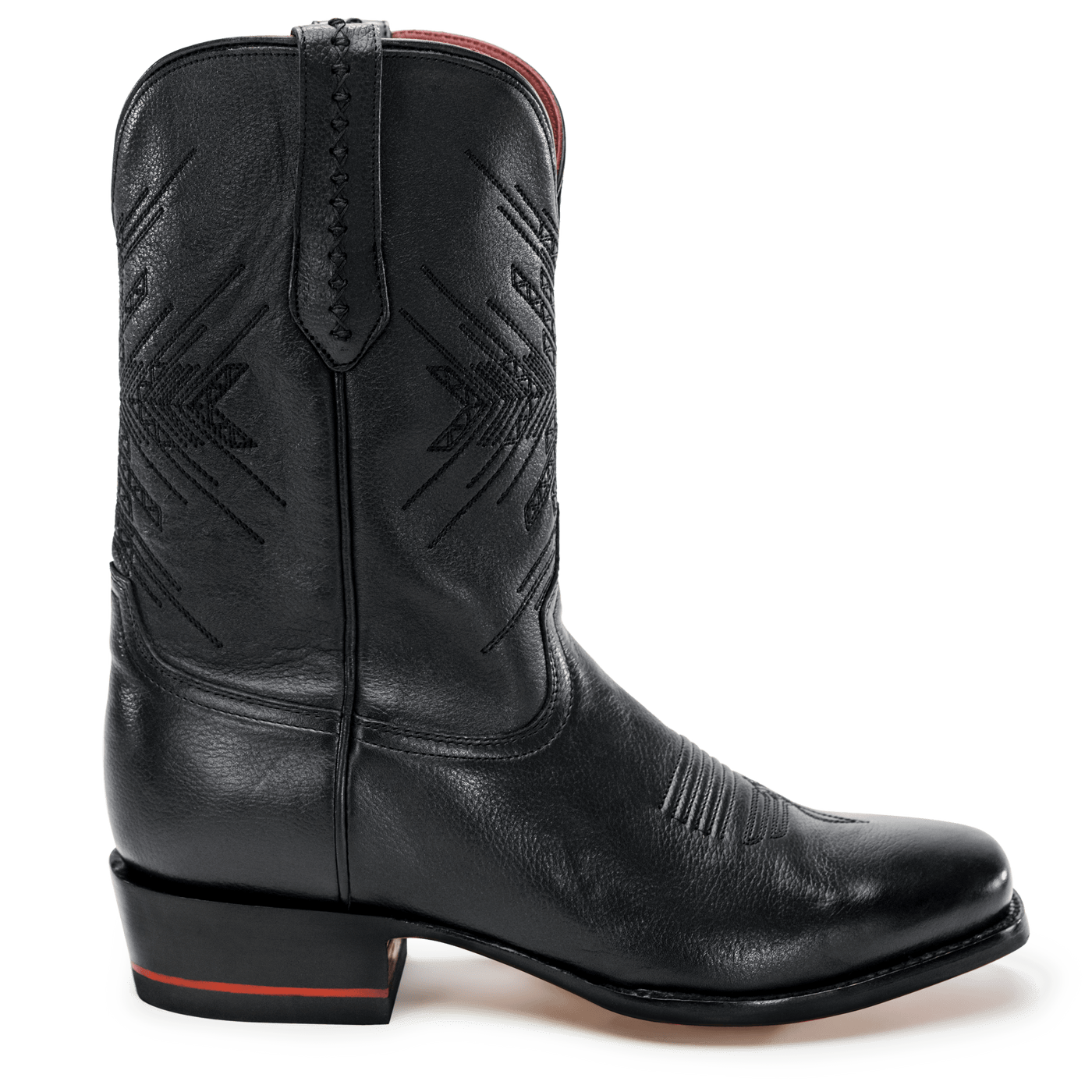 Mens square toe black cowboy best sale boots