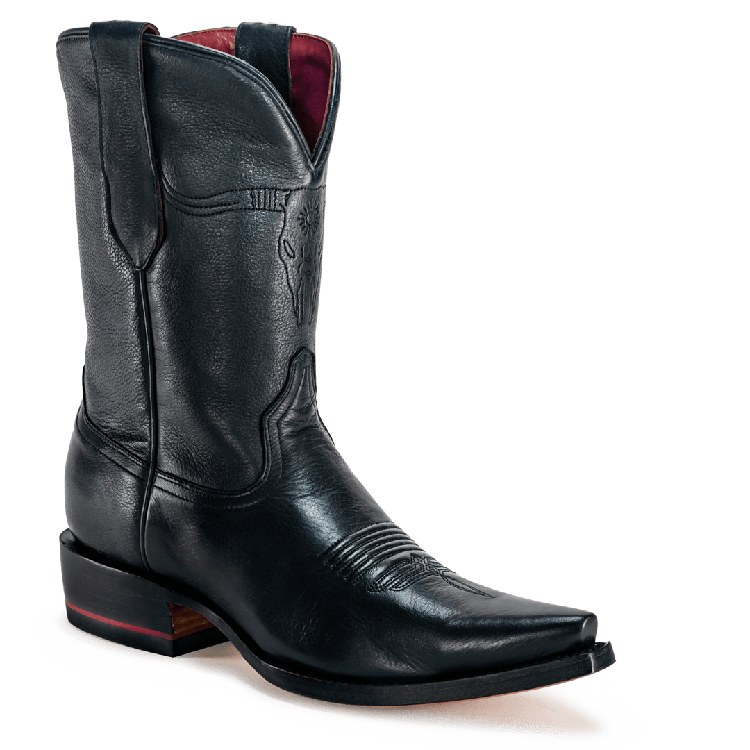 Black snip toe cowboy boots sales