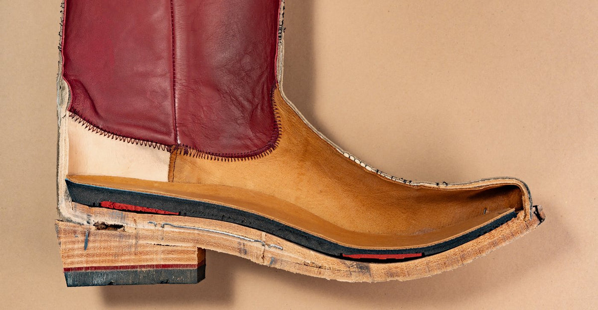 The lower half of the cut No. 2, from heel to toe, with numbered points on each component